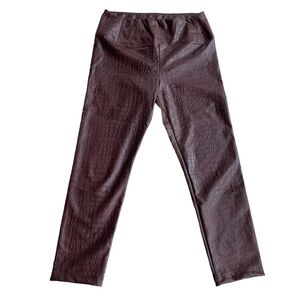 7 for All Mankind Brown Faux Leather Croc Leggings US M